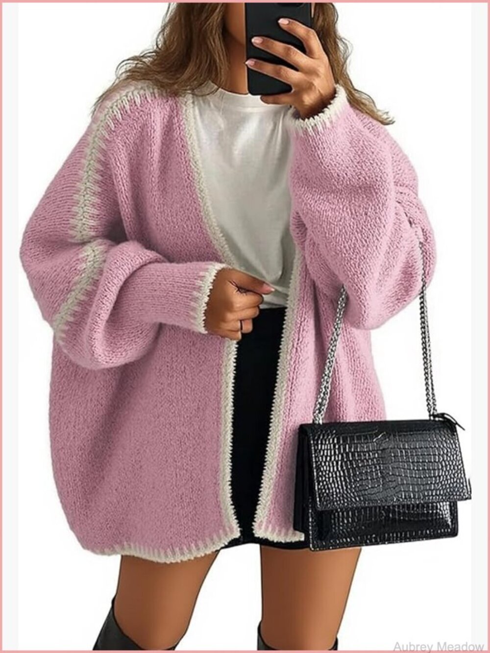 Chunky Knit Long Sleeve Open Front Cardigan Coat